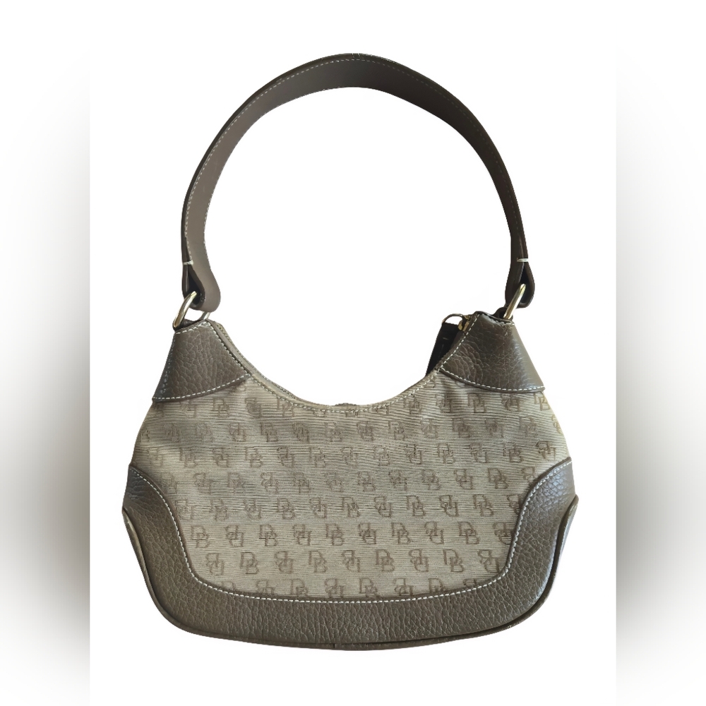 Dooney & Bourke Cream and Brown Shoulder Bag EUC